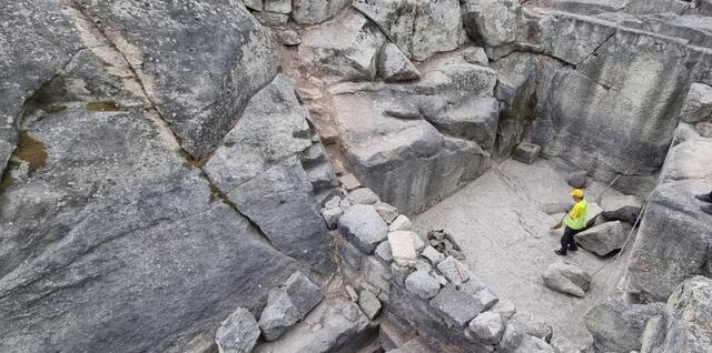 A detailed view of the interior of the Nymphaeum, showcasing its well-preserved rock-cut structures and ancient construction techniques. Credit: BTA.