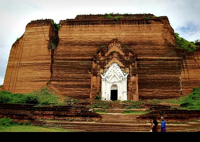 Another view of Mingun Pahtodawgyi, showcasing its enduring presence amidst the wear and tear of centuries.