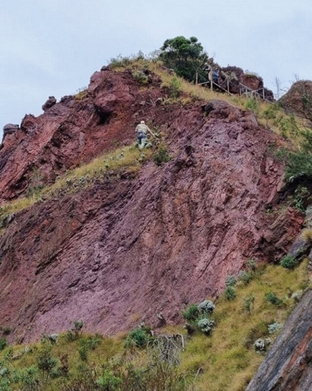 Collecting sediment samples from the Lion Cavern for Optically Stimulated Luminescence analysis.