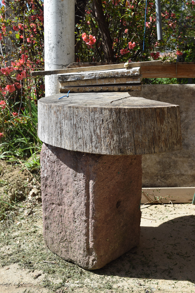 Kereszturi discovered a red sandstone block believed to have originated from the memorial complex. (Credit: Courtesy Sara Toth Stub)
