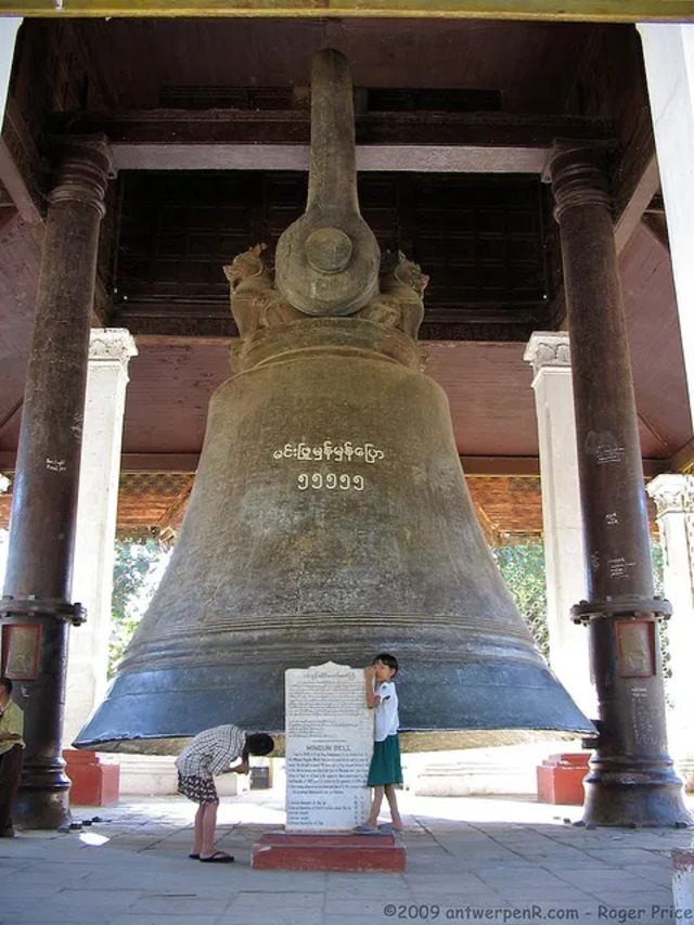 The Mingun Bell is one of the world's largest bells, weighing 90 tons, initially intended for the stupa but now preserved as a standalone historical monument. (Photo credit: Roger Price)