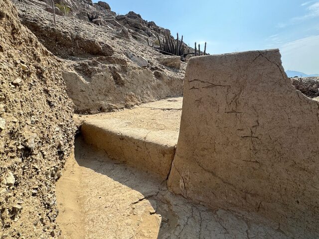 Pictured are fragments of a 4,000-year-old ceremonial temple unearthed from a sand dune in northern Peru, following dedicated efforts by archaeologists in Lambayeque, shared by Reuters on July 5, 2024. (Credit: Peru's Pontifical Catholic University/Handout via REUTERS)