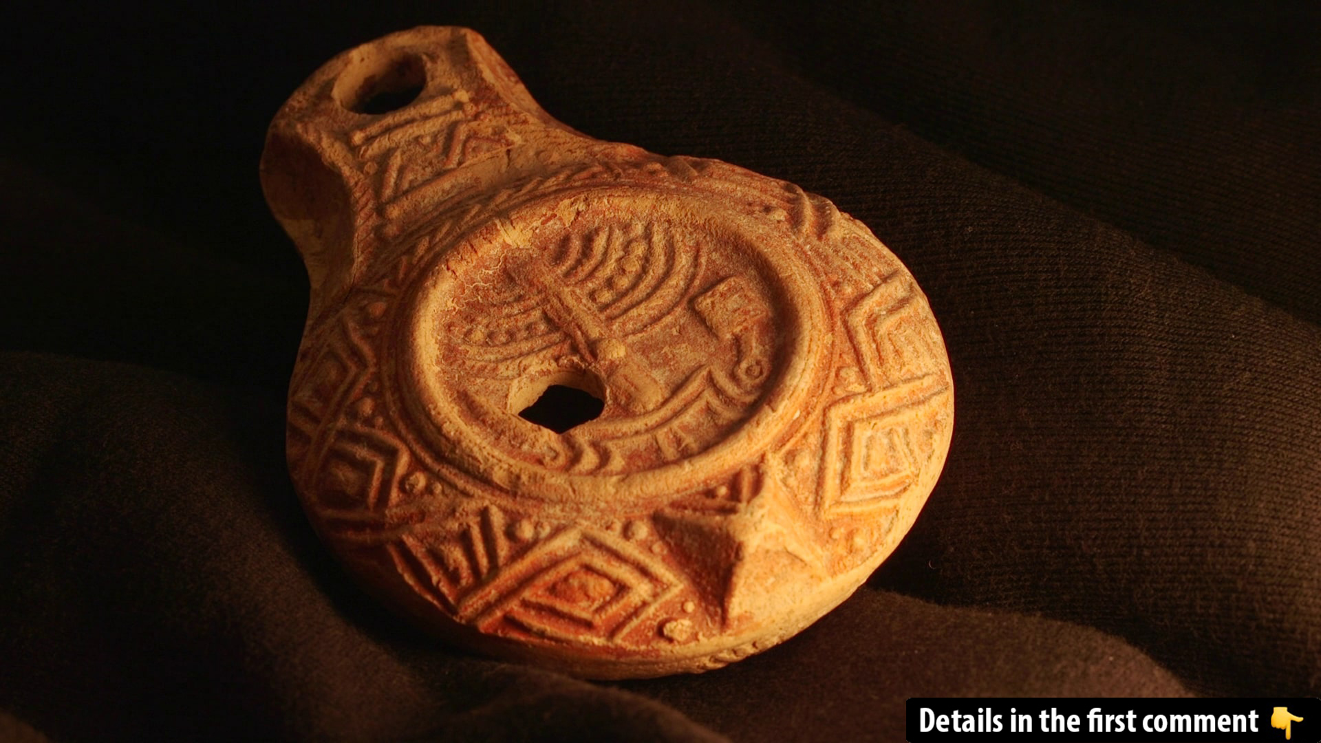Dating back to the third century, this clay lamp features Jewish motifs, offering a rare glimpse into a time when Roman rulers had suppressed Jewish worship in Jerusalem. (Image credit: Emil Aladjem/Israel Antiquities Authority)
