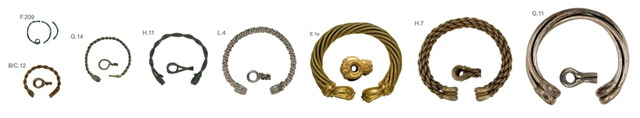 Snettisham’s objects vary widely in scale, from petite, delicate bracelets to hefty neck rings.