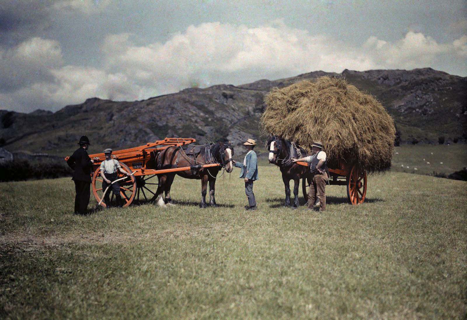 A Constable Among Farmers – A Lancashire policeman spends time with local farmers as they gather hay on a sunny afternoon.