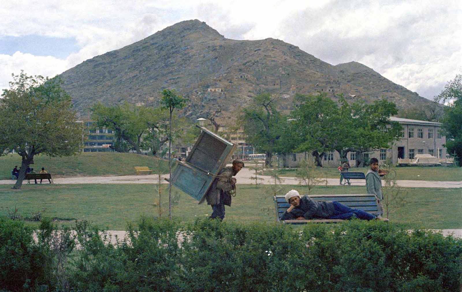 A city park in Kabul, full of life and activity, May 28, 1968.