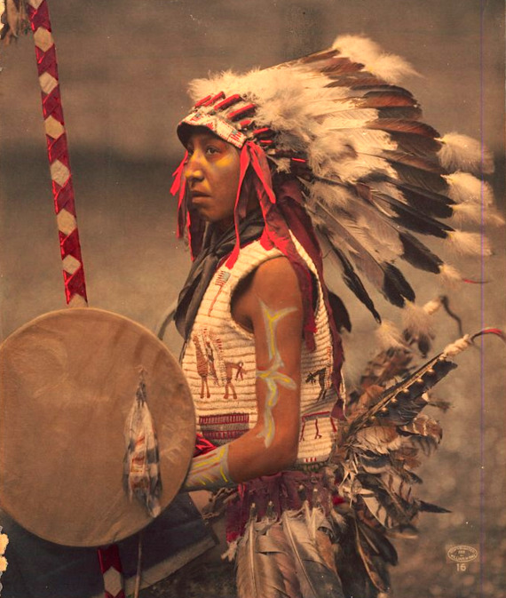 Another look at a medicine man performing a healing ritual in Taos Pueblo, New Mexico. 1905. Photo by Carl Moon.