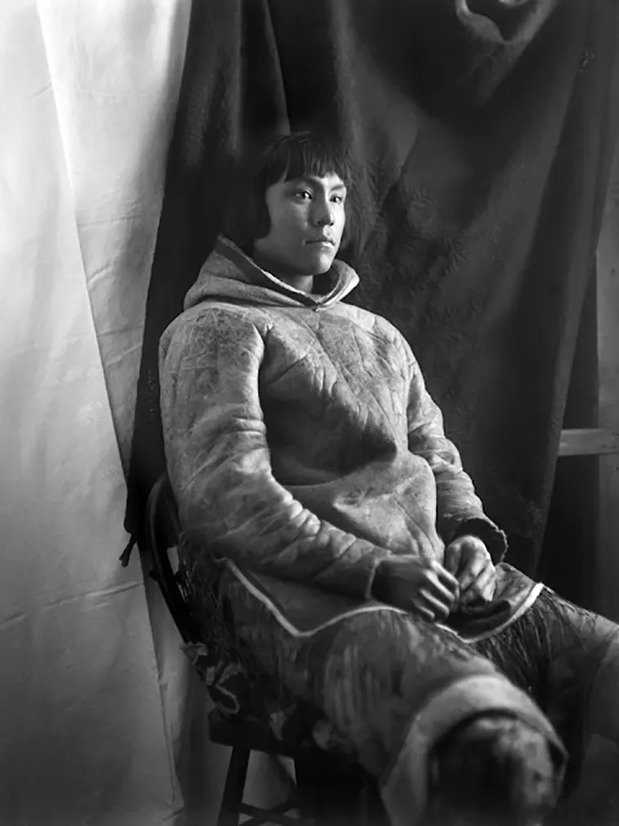 Kingnuck, an Inuit man of the Kinepetoo tribe, photographed in Fullerton Harbour, Nunavut on February 5, 1905, by Geraldine Moodie.