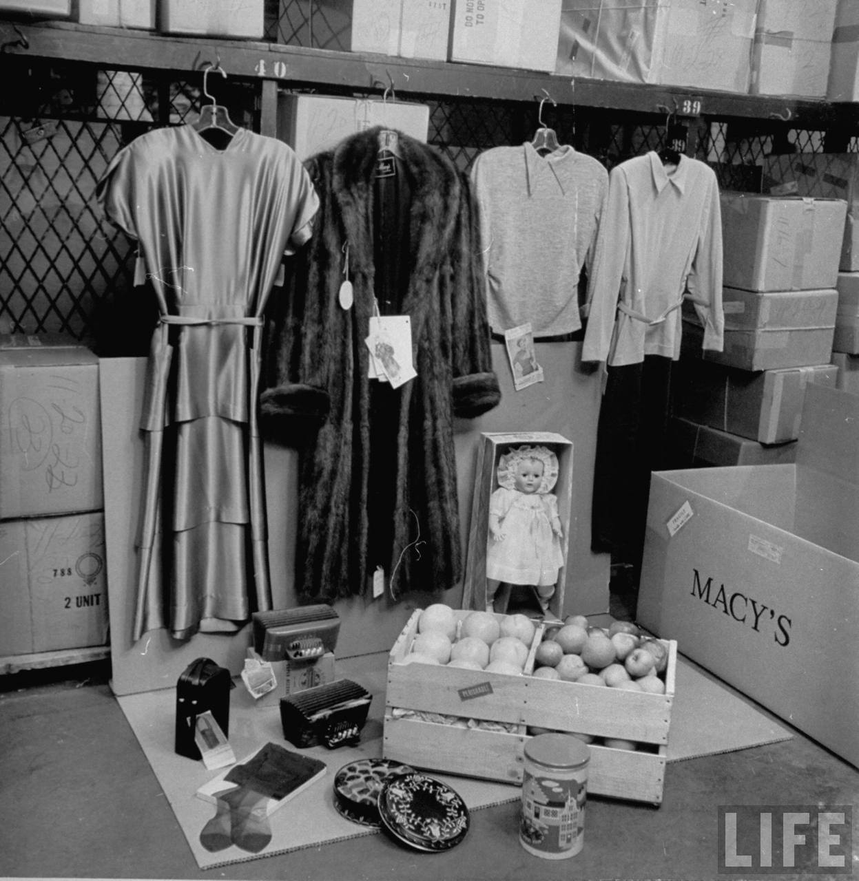 Macy’s Shopping Service team in the midst of assembling an order for a customer in Iceland.