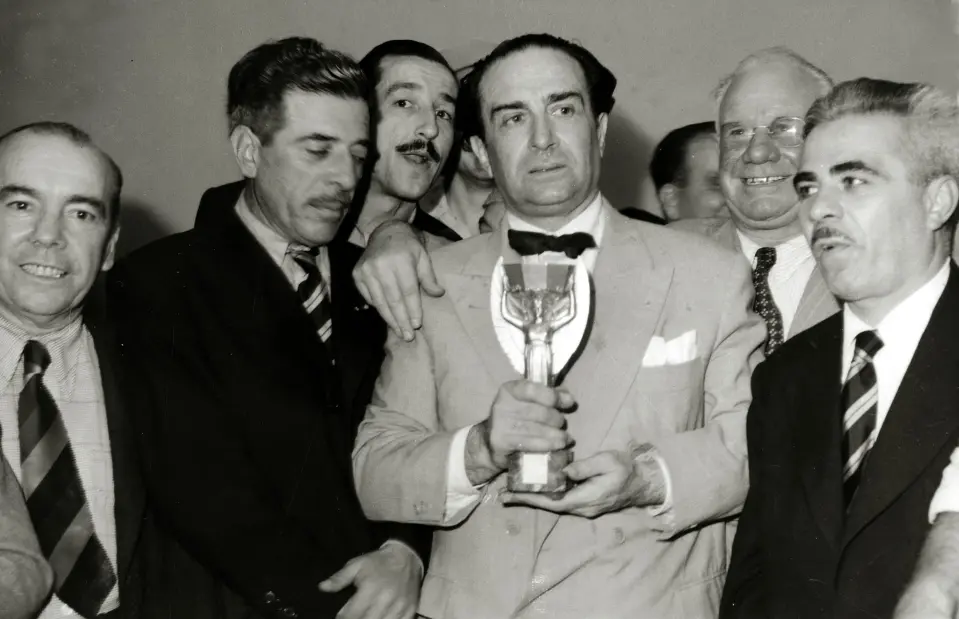 Uruguay’s football chief Giordano Eccher holds the World Cup aloft after the unforgettable final. Credit: Getty - Contributor